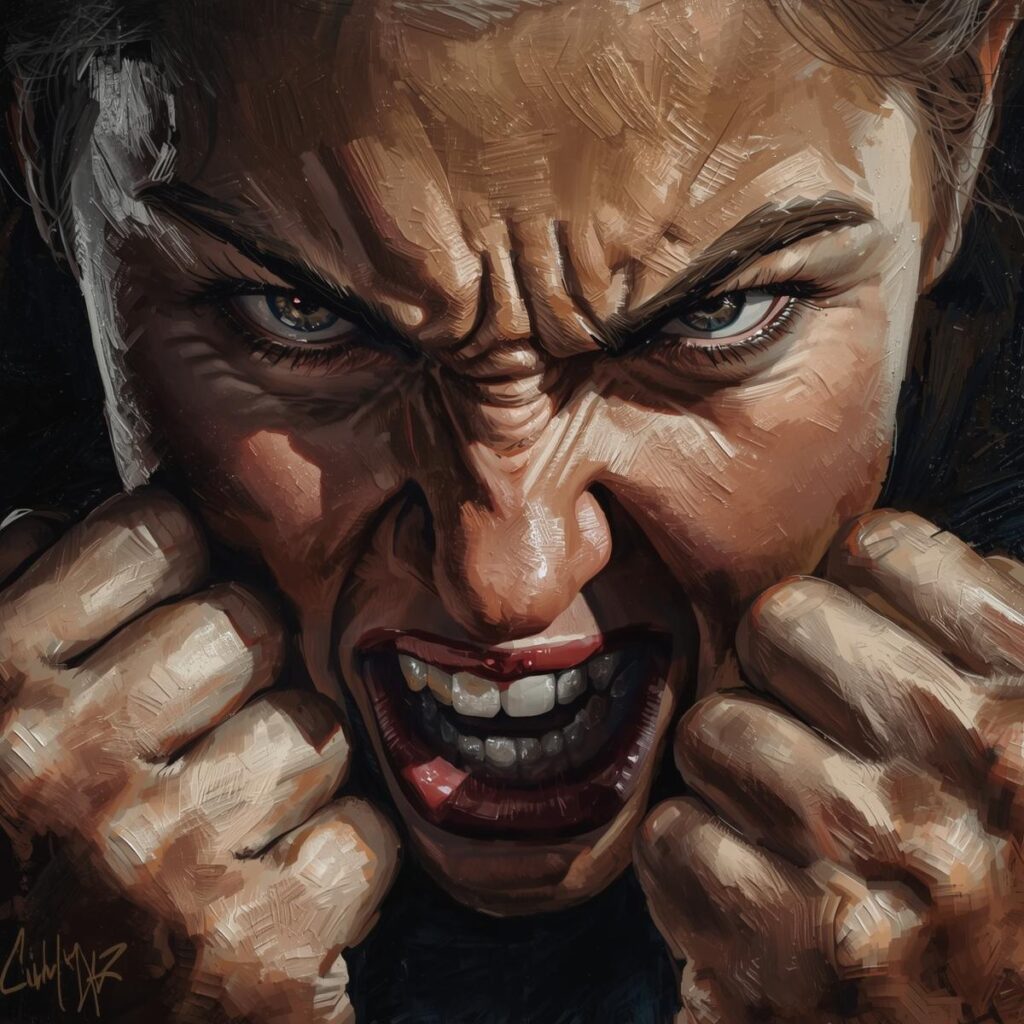 a woman showing anger towrads another (1)