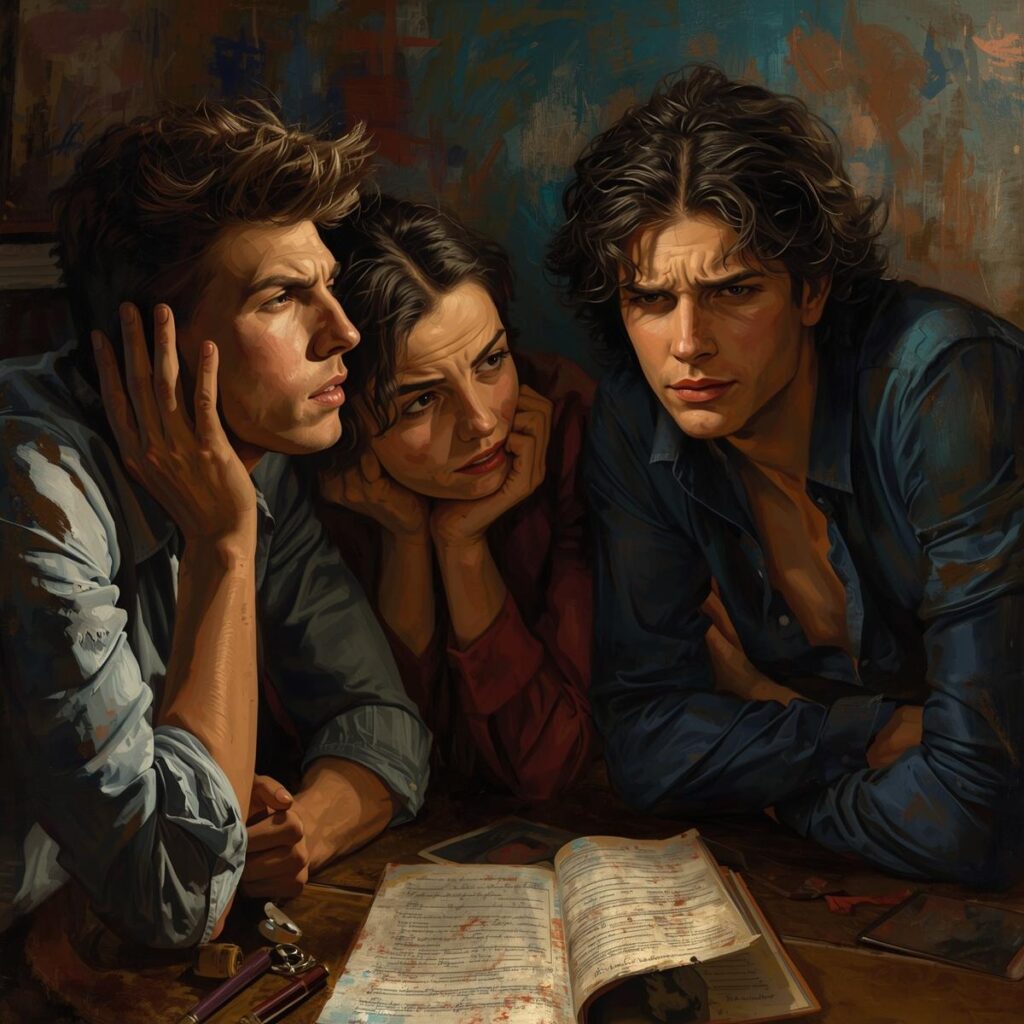 darw an image of a jealous friends or friends (1)