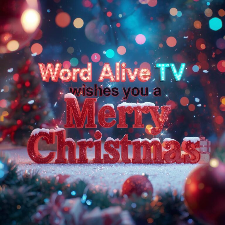 Write in 3d style beautifully _Word Alive Tv wishes you a Merry Christmas_