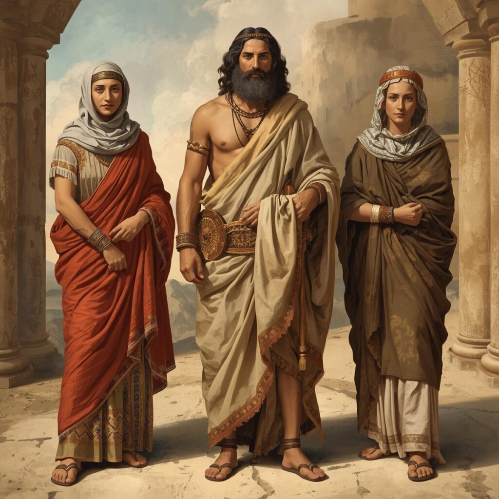 depict Lamech Genesis 4 He was a descendant of Cain several generations later. He was the first man in the Bible to have two wives. in the bible 1